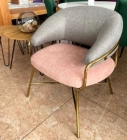 Кресло Адель серый+розовый