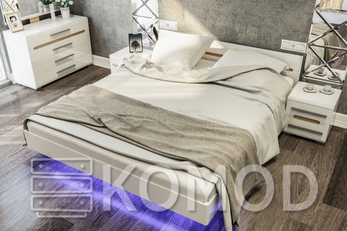 Кровать Бьянко 160 с подсветкой